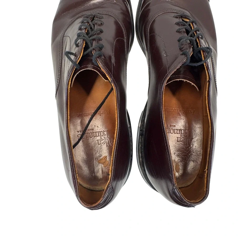 Allen Edmonds Park Avenue Oxford Shoes Leather Burgundy Dress Cap Toe Mens‎ 9 B